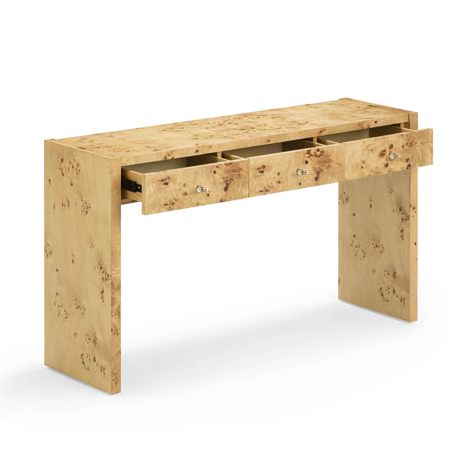 Brandyss Natural Burl Console Table