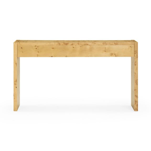Brandyss Natural Burl Console Table