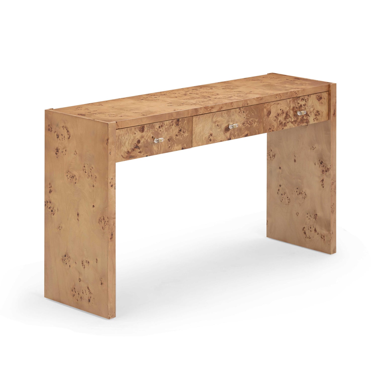 Brandyss Honey Burl Console Table