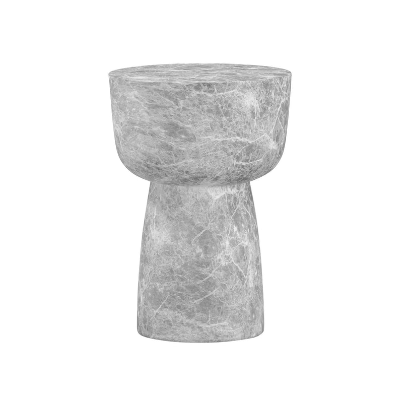 Charra Grey Faux Marble Indoor/Outdoor Side Table
