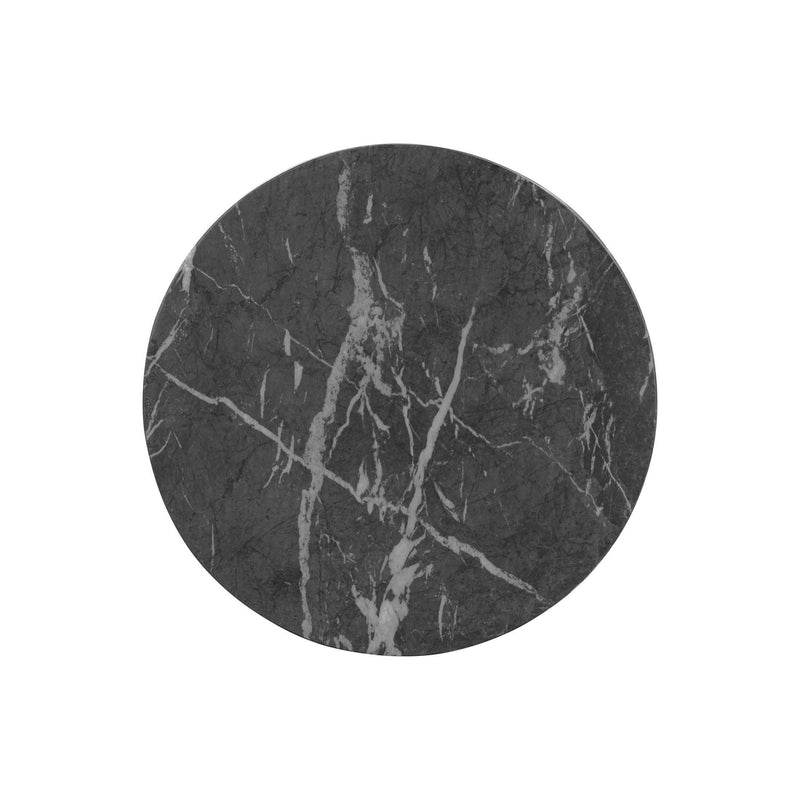 Charra Black Faux Marble Indoor/Outdoor Side Table