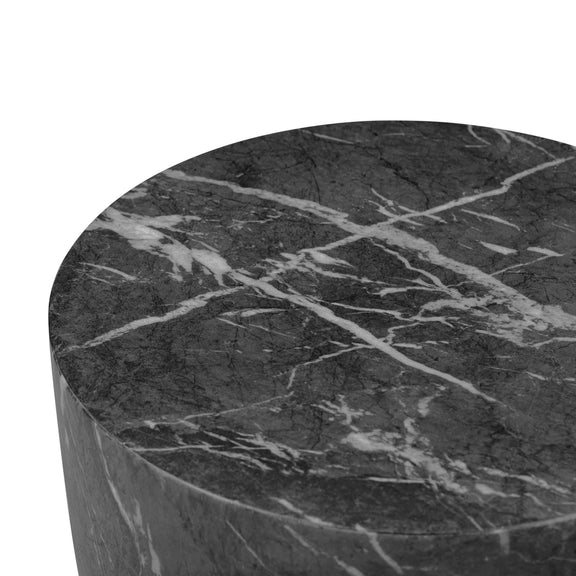 Charra Black Faux Marble Indoor/Outdoor Side Table