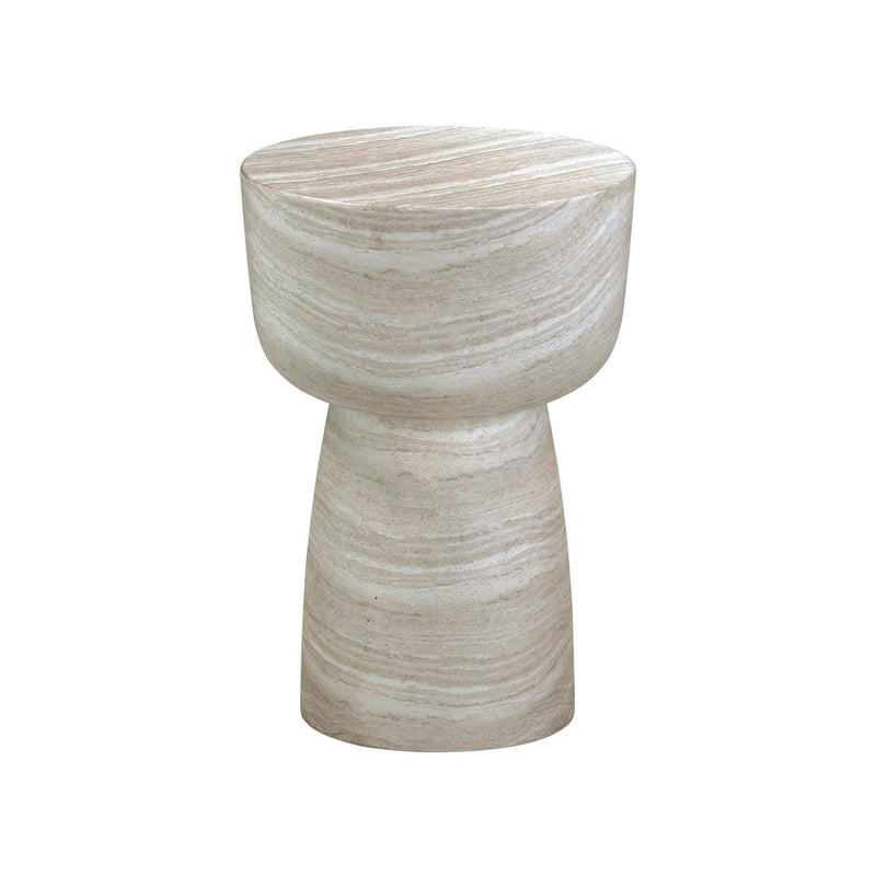 Charra Faux Travertine Indoor/Outdoor Side Table