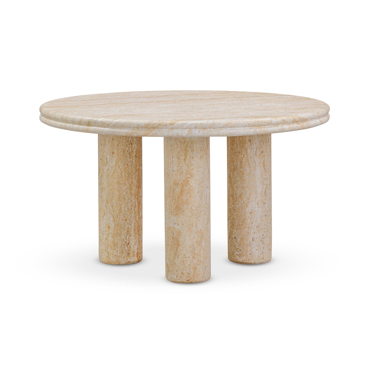 Amora Faux Travertine Indoor/Outdoor 26 inch Round Accent Table