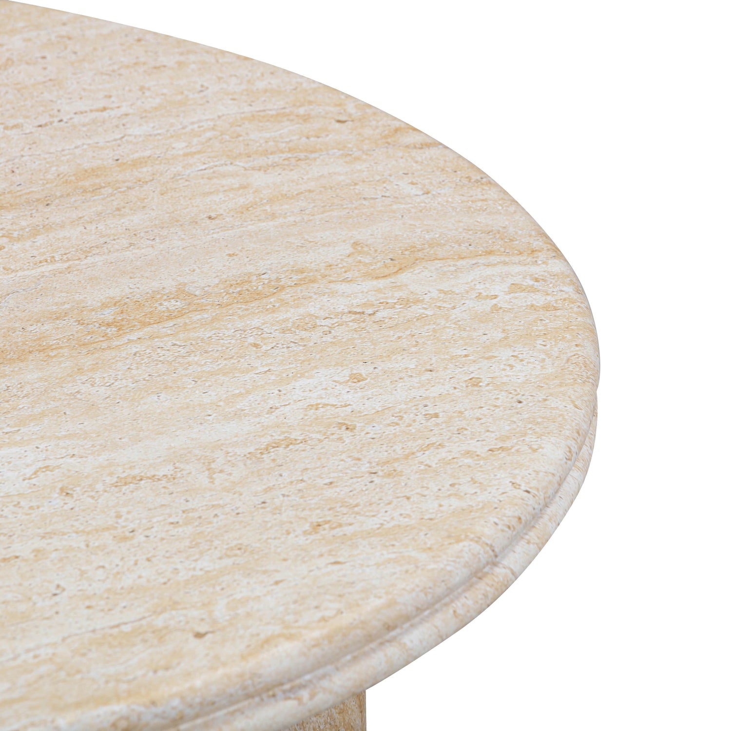 Amora Faux Travertine Indoor/Outdoor 26 inch Round Accent Table