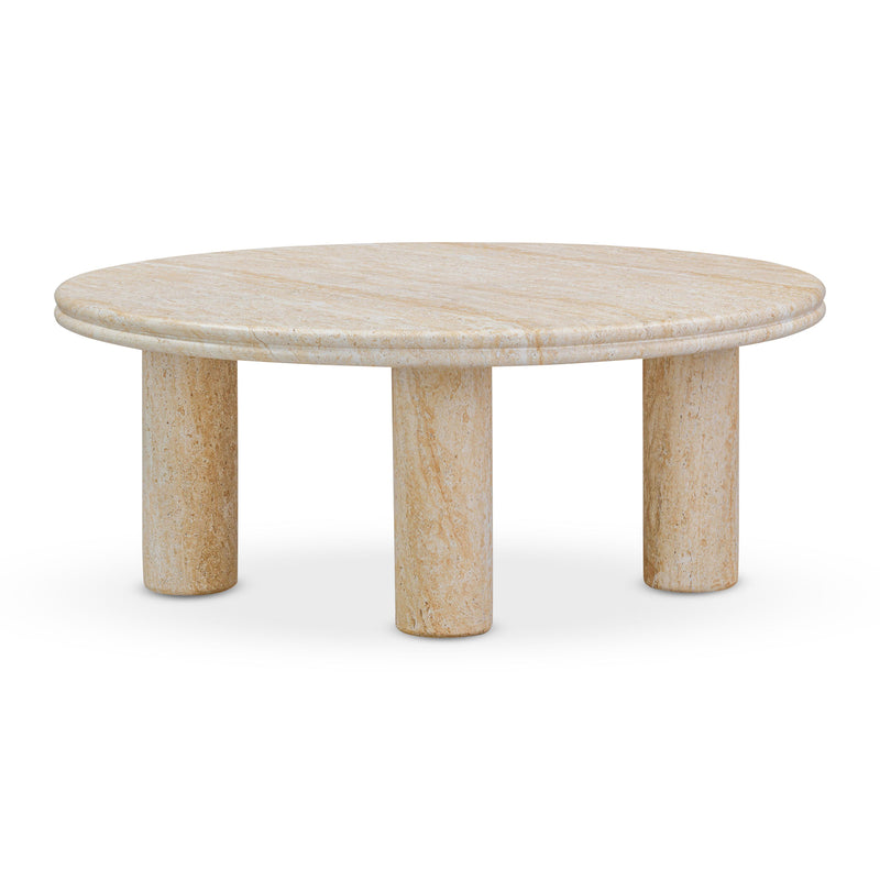 Amora Faux Travertine Indoor/Outdoor 32 inch Round Accent Table