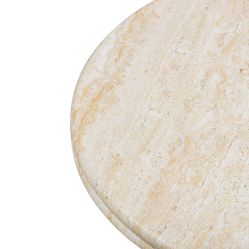 Amora Faux Travertine Indoor/Outdoor 32 inch Round Accent Table