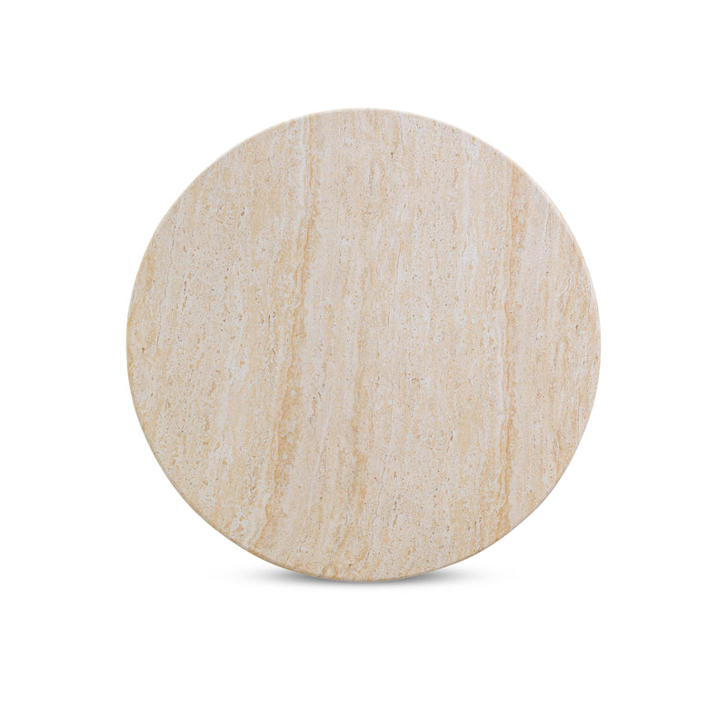 Amora Faux Travertine Indoor/Outdoor 32 inch Round Accent Table