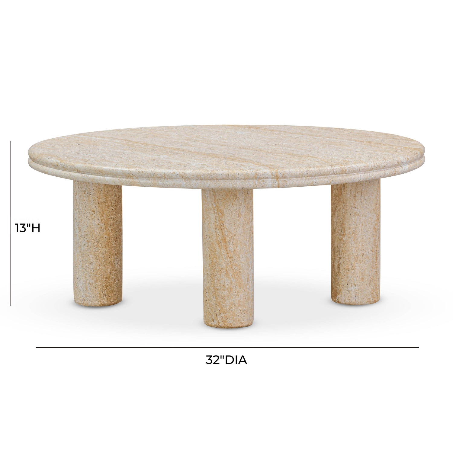Amora Faux Travertine Indoor/Outdoor 32 inch Round Accent Table