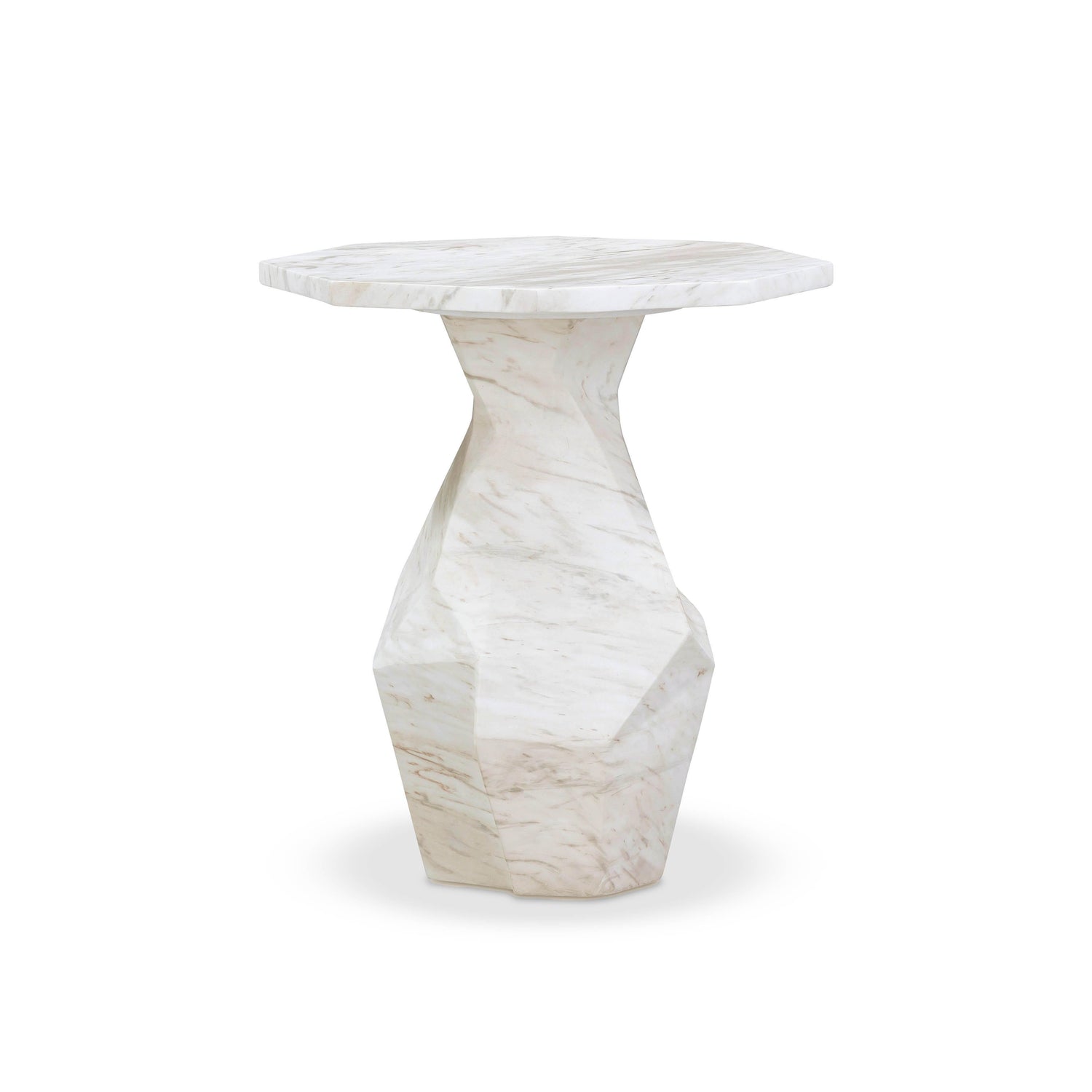 Esme Faux Marble Indoor/Outdoor Round Side Table