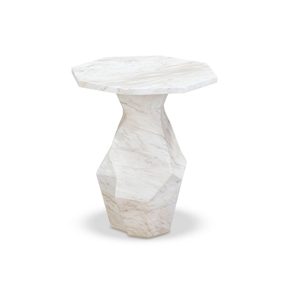 Esme Faux Marble Indoor/Outdoor Round Side Table