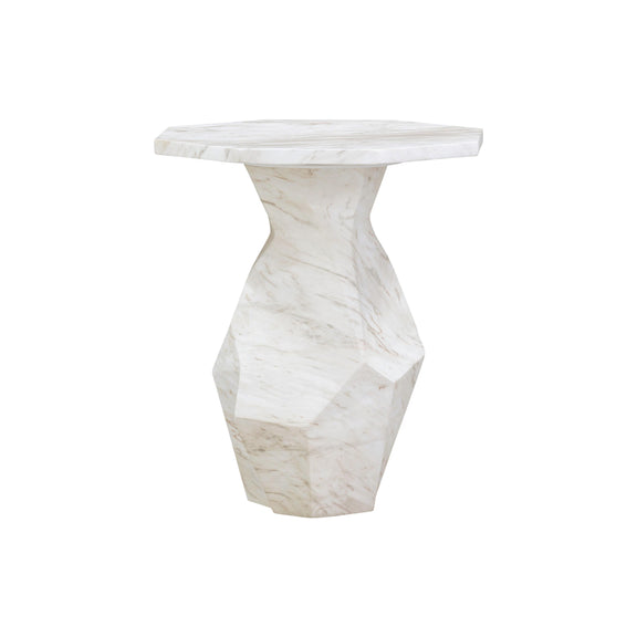 Esme Faux Marble Indoor/Outdoor Round Side Table