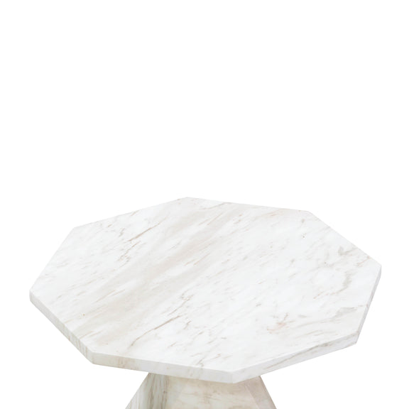 Esme Faux Marble Indoor/Outdoor Round Side Table