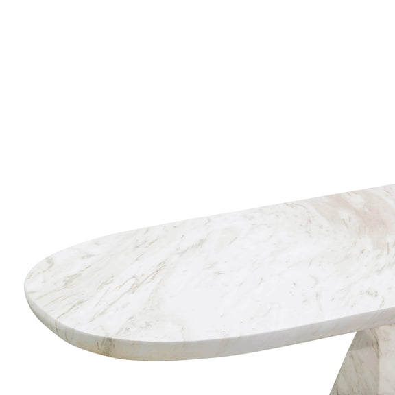 Esme Faux Marble Indoor/Outdoor Long Console Table