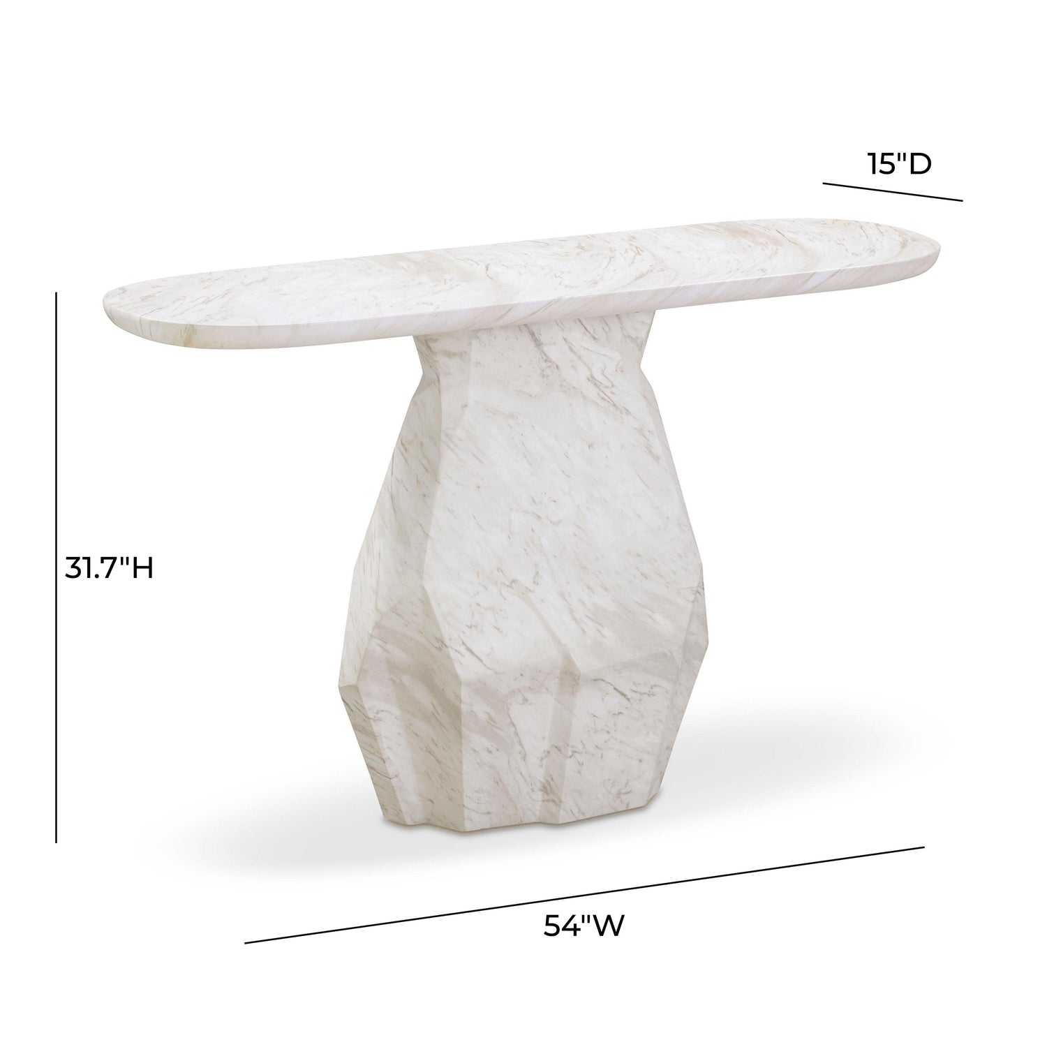 Esme Faux Marble Indoor/Outdoor Long Console Table