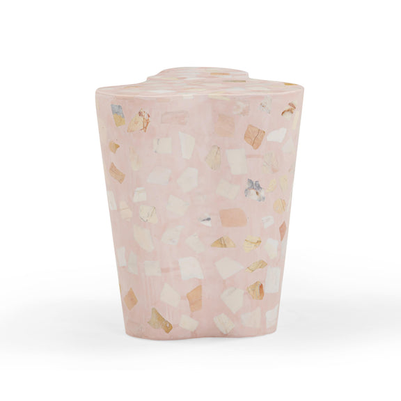 Slab Sunset Pink Terrazzo Indoor/Outdoor Side Table