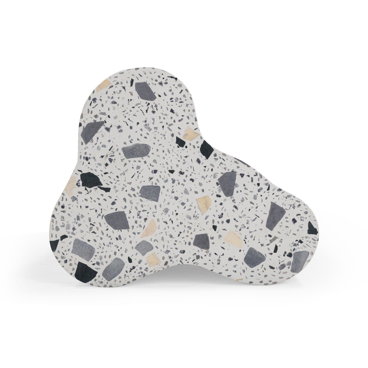 Slab Black & White Riverbed Terrazzo Indoor/Outdoor Side Table