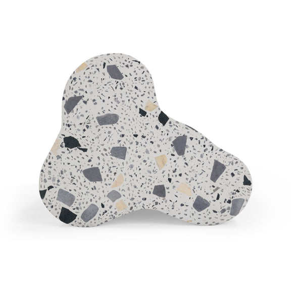 Slab Black & White Riverbed Terrazzo Indoor/Outdoor Side Table