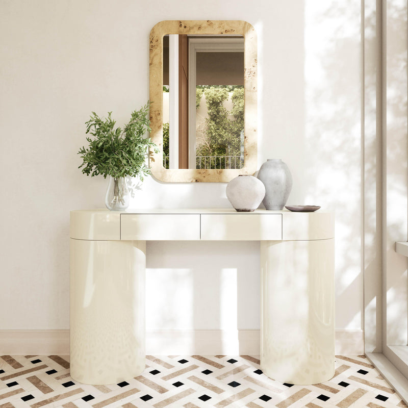 Mira Cream High Gloss Console Table