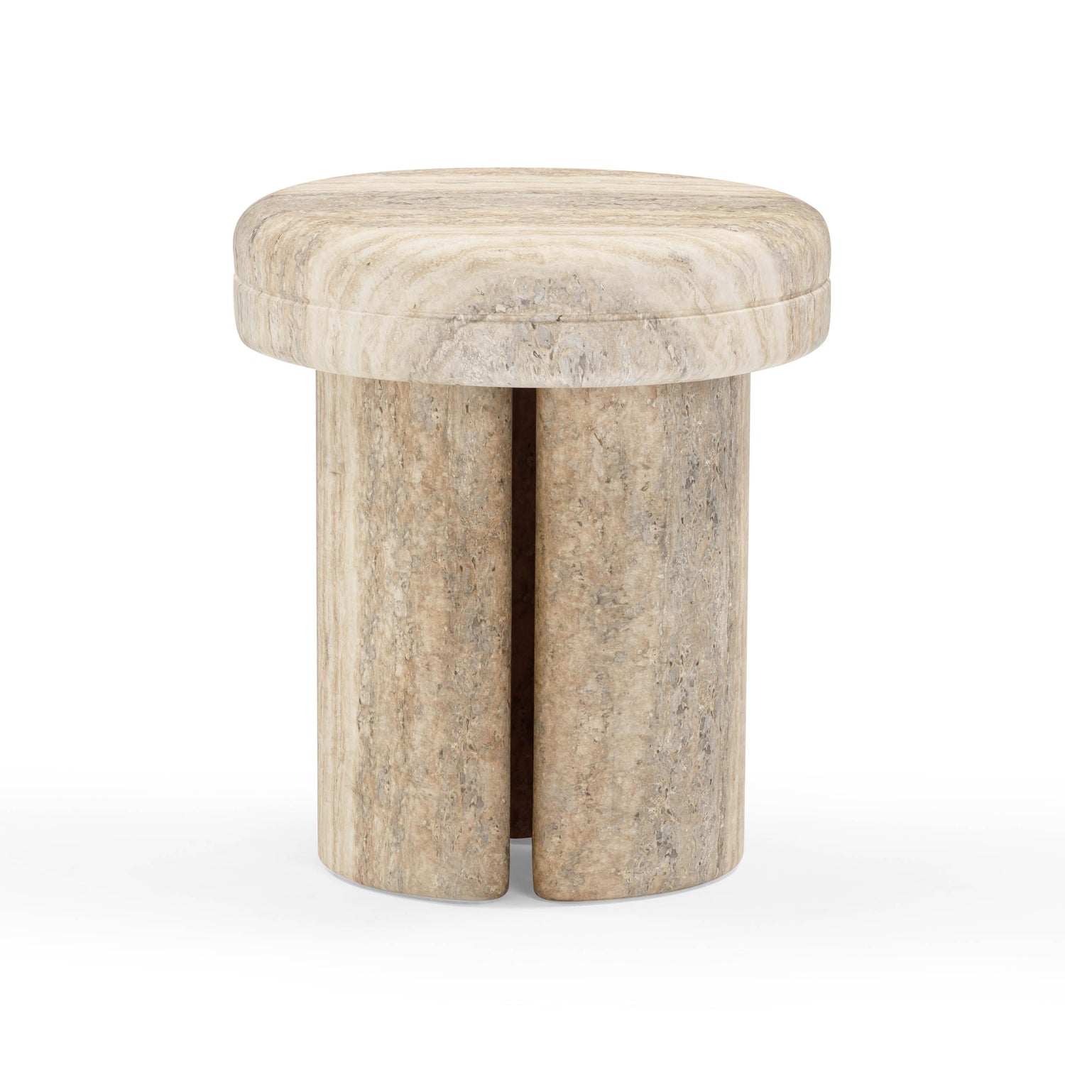 Sheila Travertine Textured Concrete Side Table