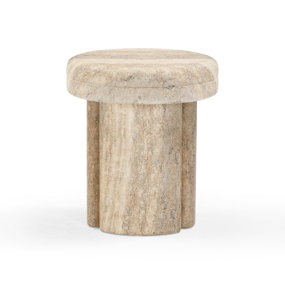 Sheila Travertine Textured Concrete Side Table