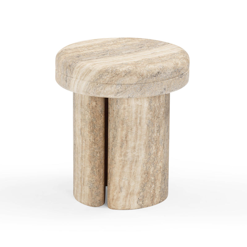 Sheila Travertine Textured Concrete Side Table