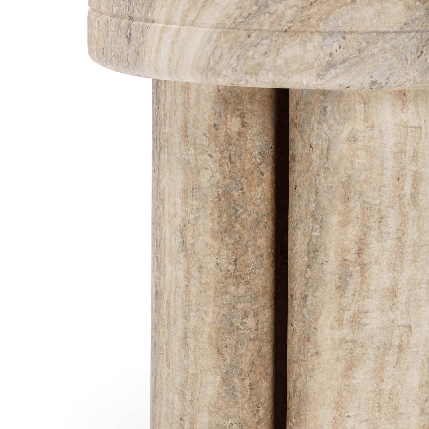 Sheila Travertine Textured Concrete Side Table