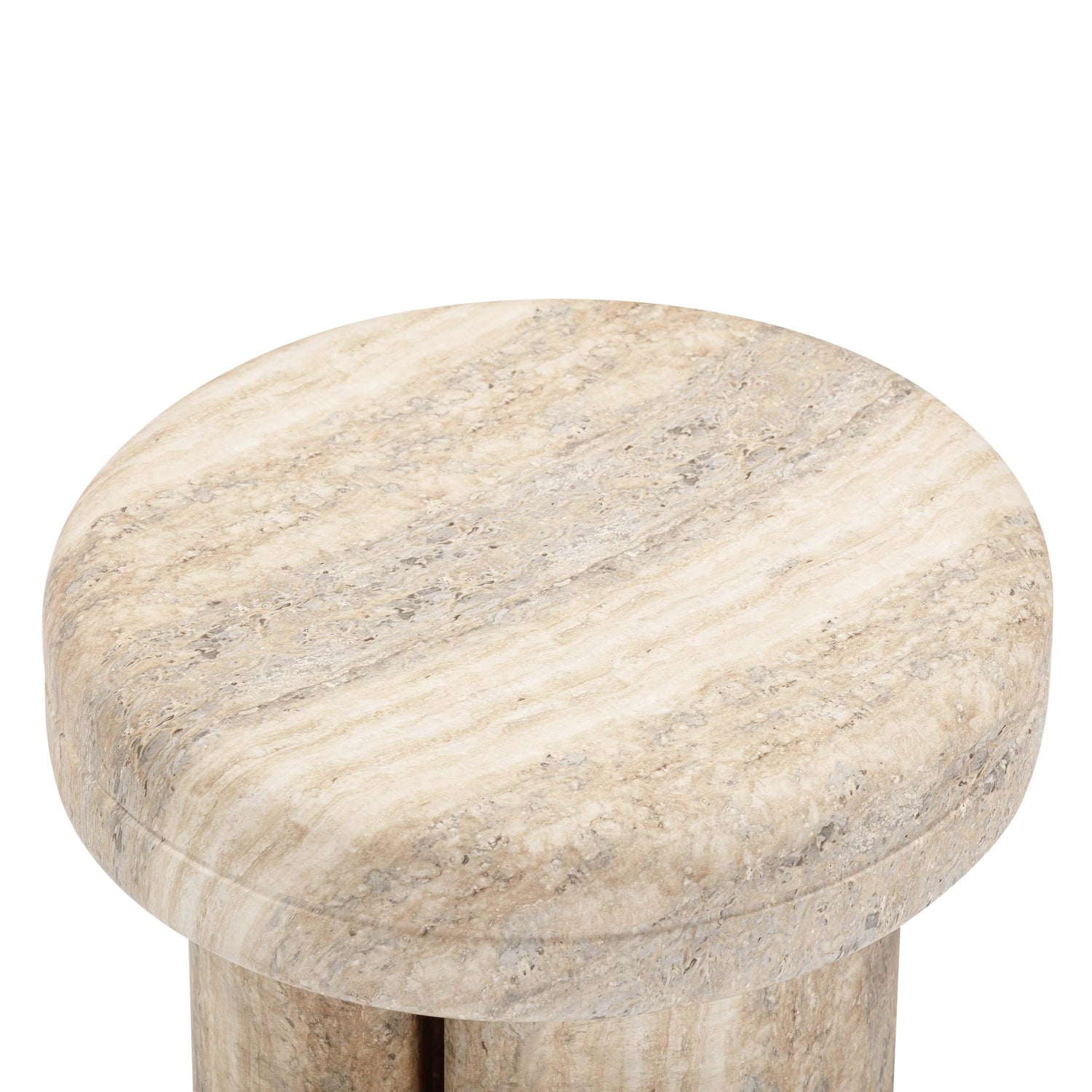 Sheila Travertine Textured Concrete Side Table