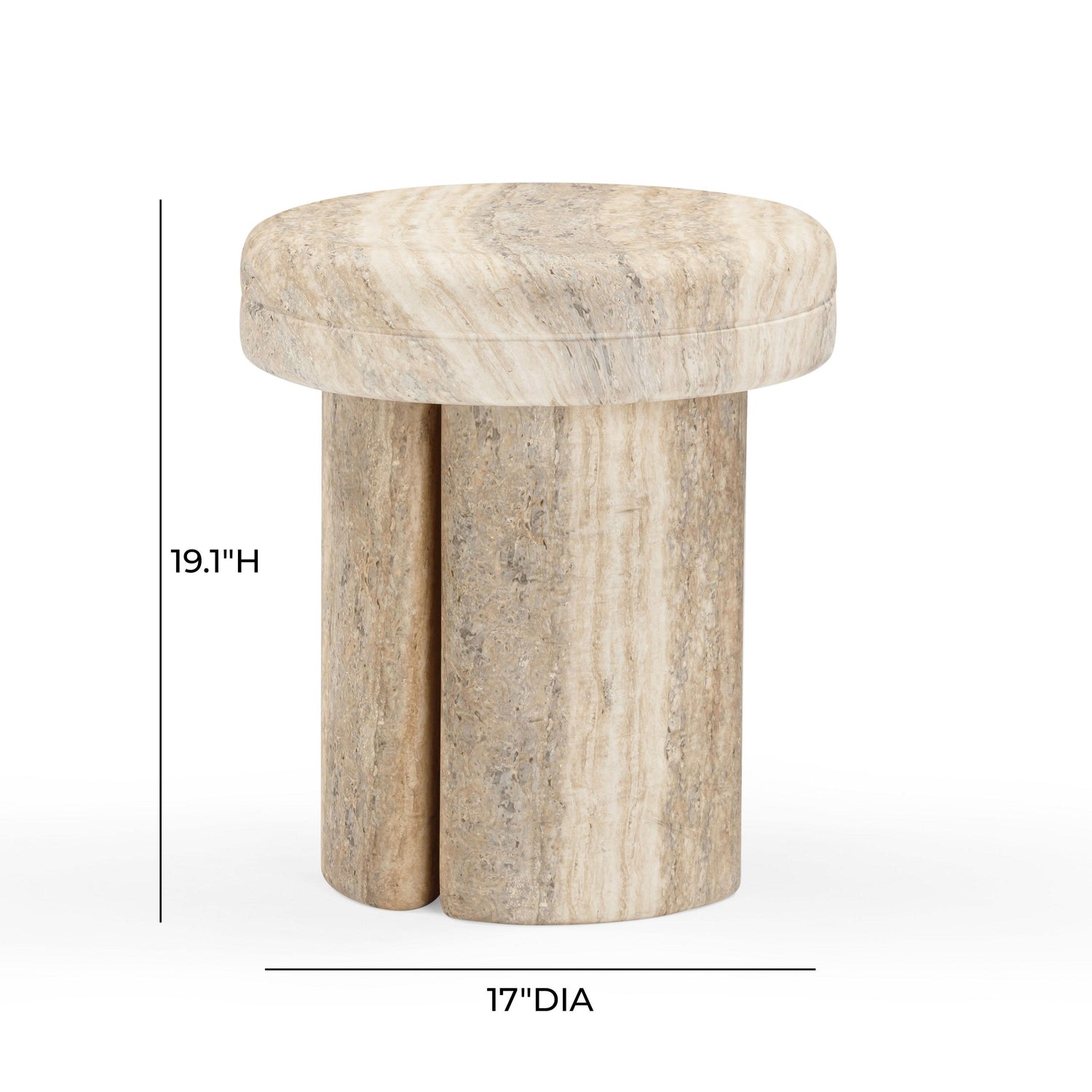 Sheila Travertine Textured Concrete Side Table