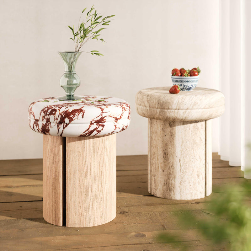 Sheila Wood and Breccia Capraia Textured Concrete Side Table