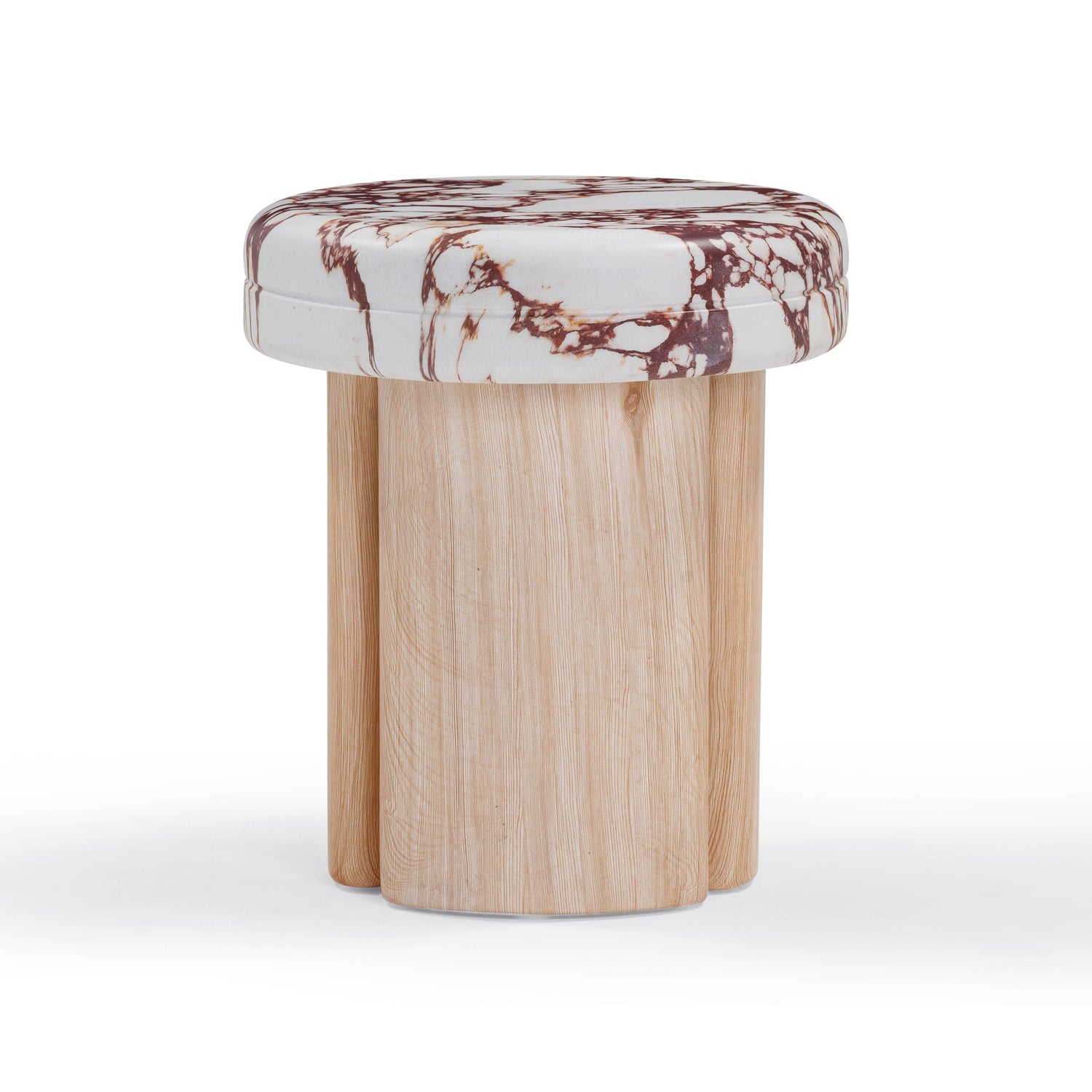 Sheila Wood and Breccia Capraia Textured Concrete Side Table