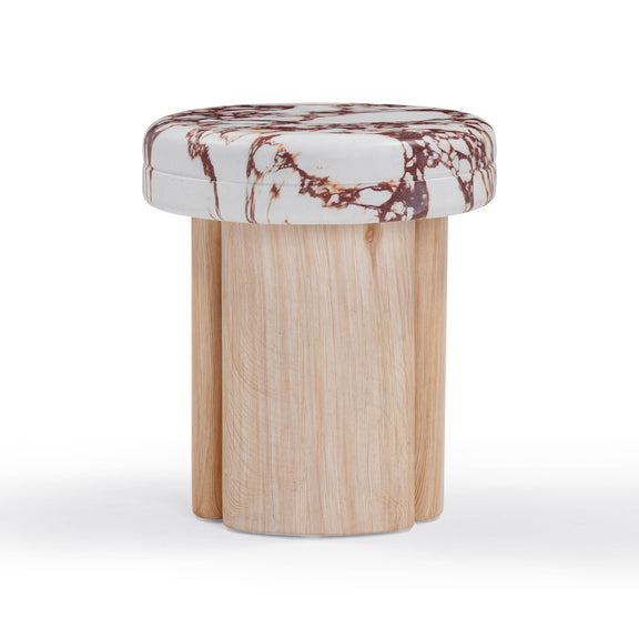 Sheila Wood and Breccia Capraia Textured Concrete Side Table