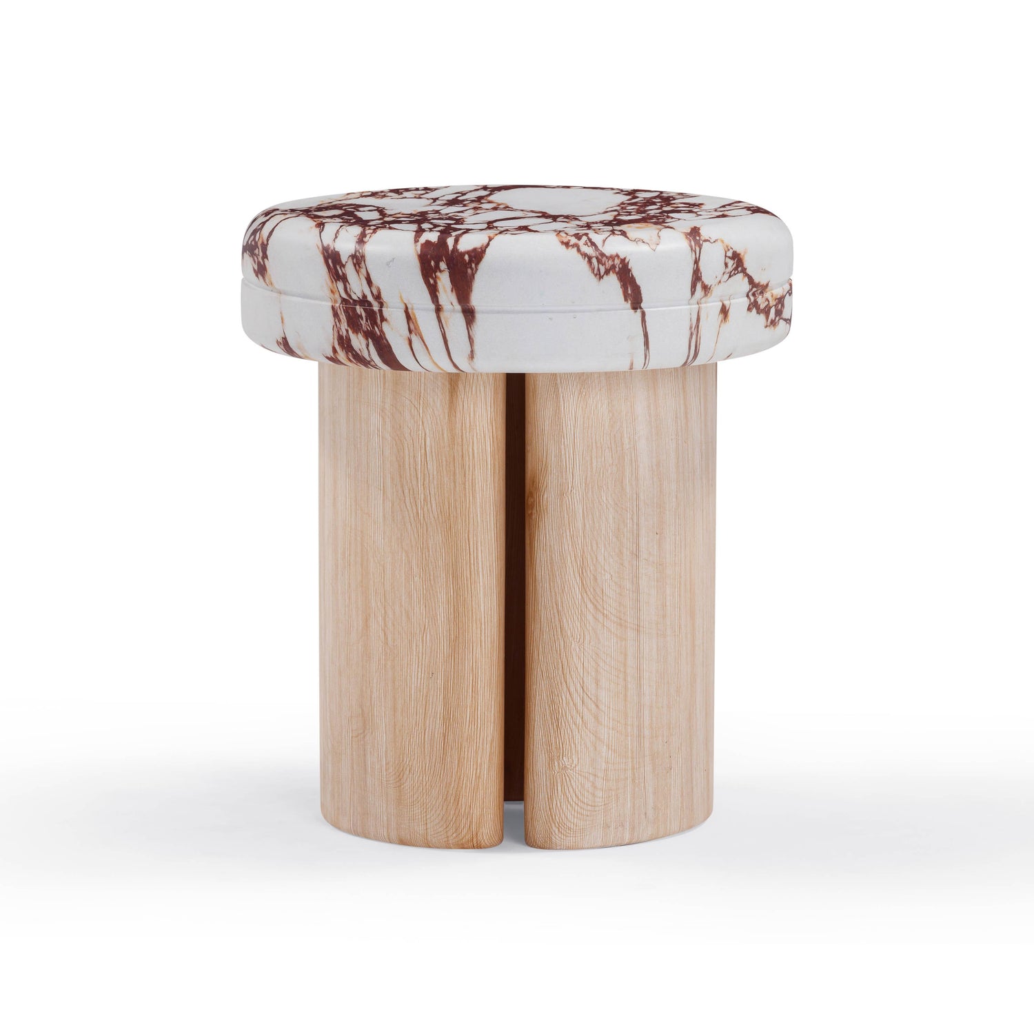 Sheila Wood and Breccia Capraia Textured Concrete Side Table
