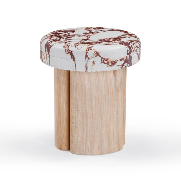Sheila Wood and Breccia Capraia Textured Concrete Side Table