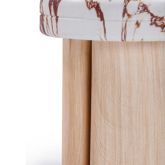 Sheila Wood and Breccia Capraia Textured Concrete Side Table