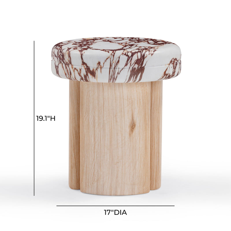 Sheila Wood and Breccia Capraia Textured Concrete Side Table