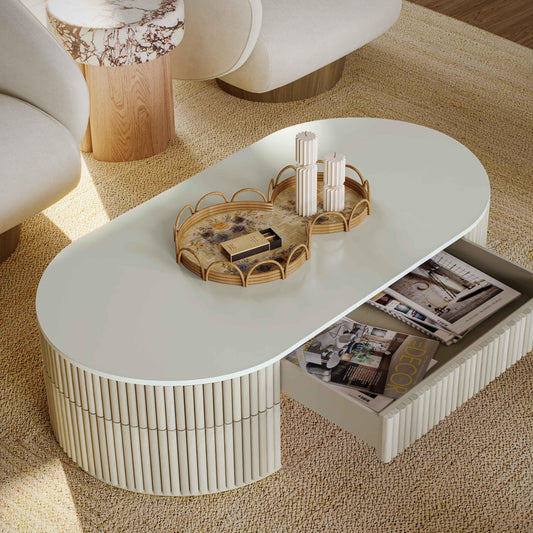 Bella Cream Large Storage Coffee Table