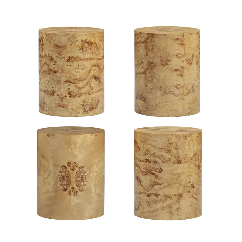 Fig Natural Burl Drum Side Table