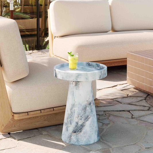 Zara Aegean Marble Indoor / Outdoor Side Table