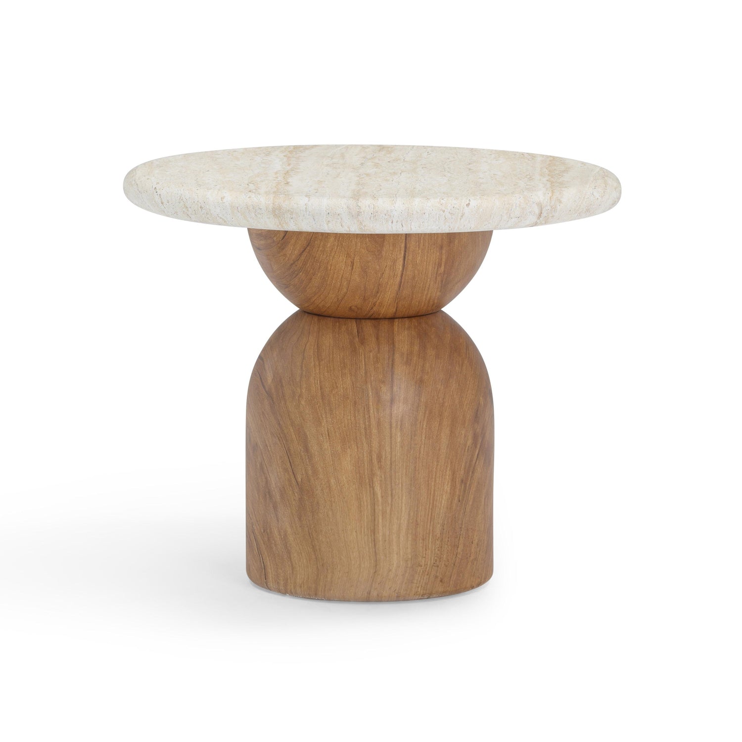 Cynthia Travertine Concrete Indoor / Outdoor Side Table