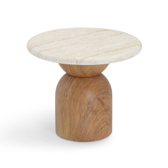 Cynthia Travertine Concrete Indoor / Outdoor Side Table