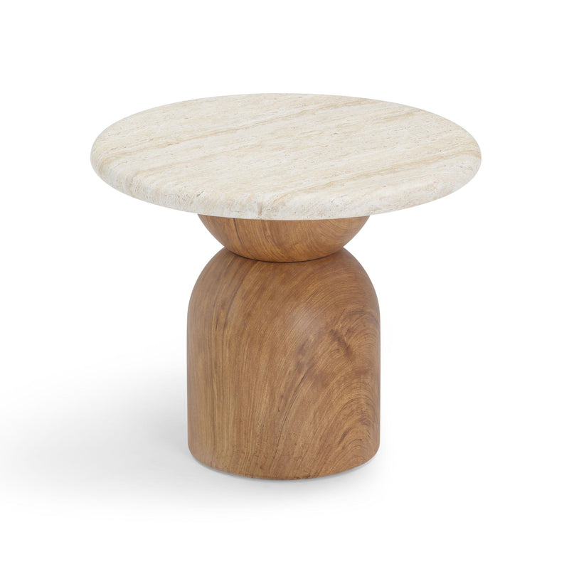 Cynthia Travertine Concrete Indoor / Outdoor Side Table