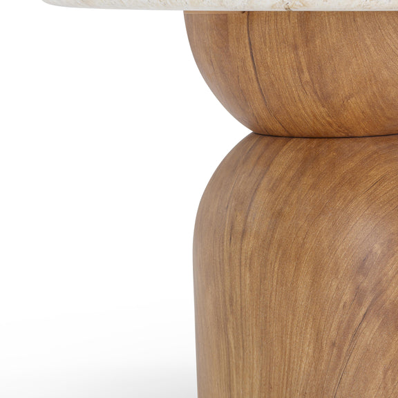 Cynthia Travertine Concrete Indoor / Outdoor Side Table