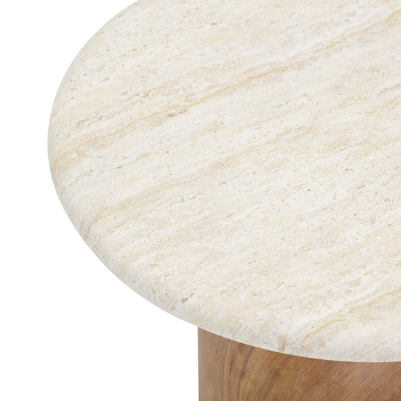 Cynthia Travertine Concrete Indoor / Outdoor Side Table