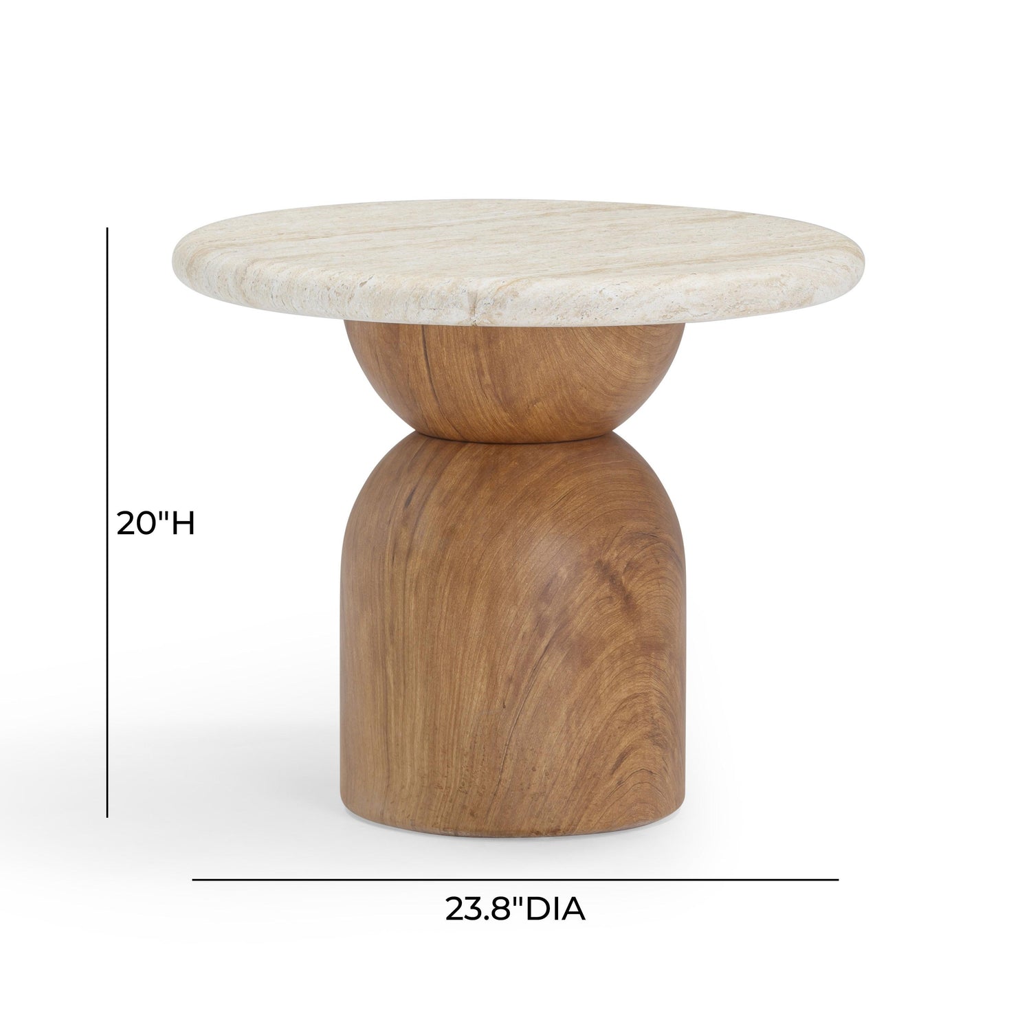 Cynthia Travertine Concrete Indoor / Outdoor Side Table