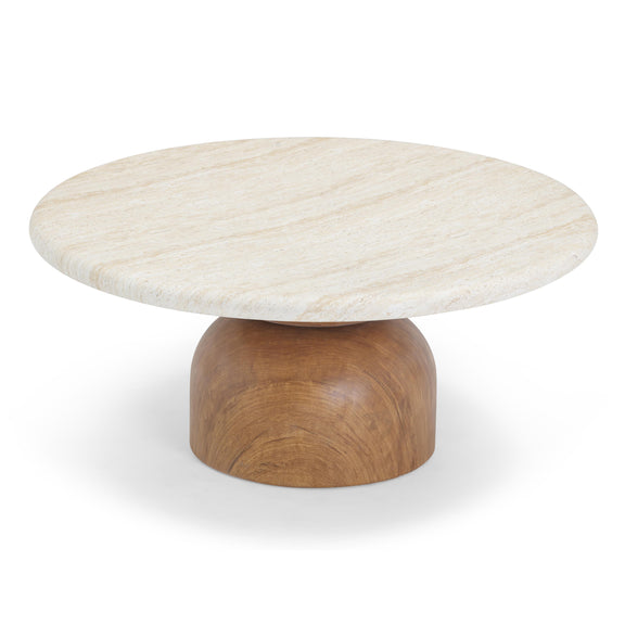 Cynthia Travertine Concrete Indoor / Outdoor Coffee Table