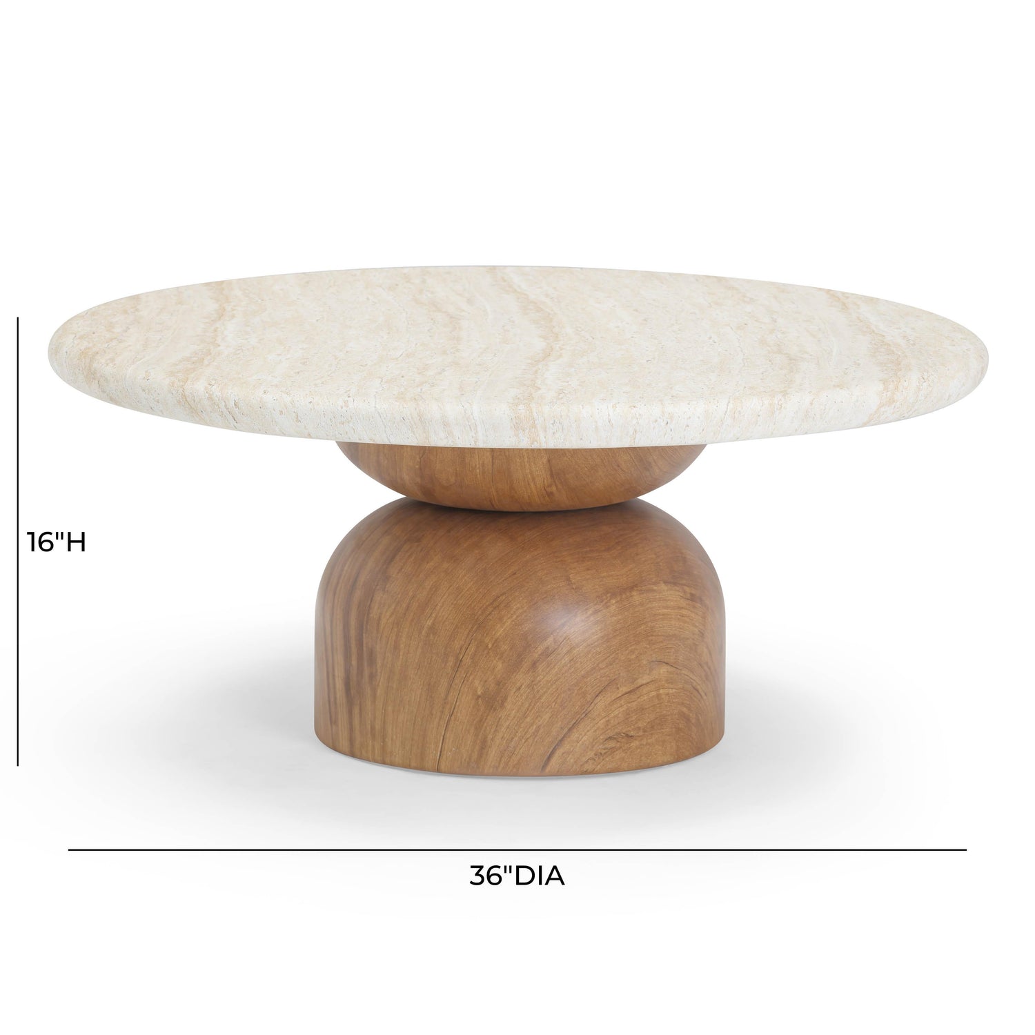 Cynthia Travertine Concrete Indoor / Outdoor Coffee Table