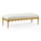 Oodle 56.5" Performance Vegan Mohair Bench - Cream / Natural Ash