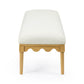 Oodle 56.5" Performance Vegan Mohair Bench - Cream / Natural Ash