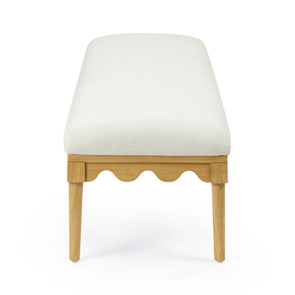 Oodle 56.5" Performance Vegan Mohair Bench - Cream / Natural Ash